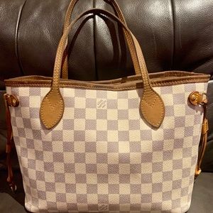 Auth LOUIS VUITTON NEVERFULL Damier Azur Tote